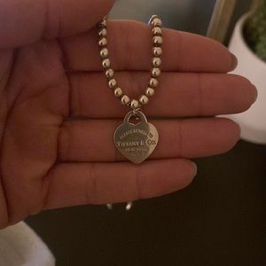 Beaded return to tiffany sterling silver necklace